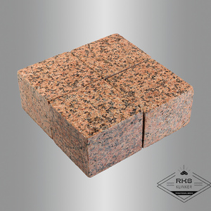 Гранитная брусчатка Жельтау-5, Пиленая, 100x100 мм