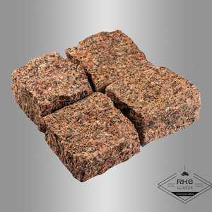 Гранитная брусчатка Жельтау-5, Колотая, 100x100 мм