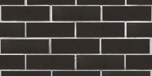 Клинкерный кирпич ЛСР Рейкьявик чёрный, гладкий 0,7НФ на белом шве