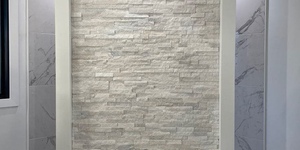 Плитка из натурального камня для ванной комнаты 3D панели RKS SLATE Кварцит White Quartz Classic заказать онлайн с доставкой (1)
