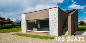 Фасаз из природного камня фото 3D панели RKS SLATE Кварцит White Quartz Classic (11)
