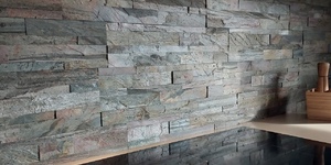 Фартук кухонный из природного камня купить 3D панели RKS SLATE Кварцит Silver Shine Natural (2)