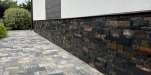 Цоколь из каменной мозаики купить 3D панели RKS SLATE Сланец Jack Multi Natural (13)