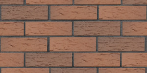 Кирпич облицовочный ЛСР, Светло-коричневый флэш, рустик 1НФ на графитовом шве