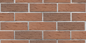 Кирпич облицовочный ЛСР, Светло-коричневый флэш, рустик 1НФ на белом шве