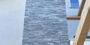 Фасадный камень фото дома 3D панели RKS SLATE Кварцит Grey Slate Classic купить в РКС Клинкер (2)