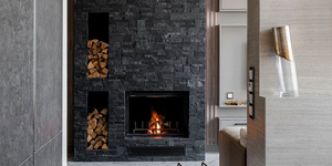 Каменный камин черный купить 3D панели RKS SLATE Сланец Black Slate Modern (6)