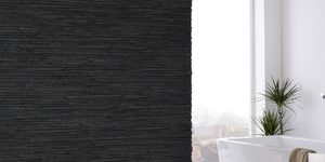 Объемный длинный камень в интерьере фото 3D панели RKS SLATE Сланец Black Waterfall Rockface (6)