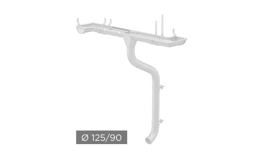 Водосточная система AQUASYSTEM PU 125/90 мм RAL 9003 в Москве