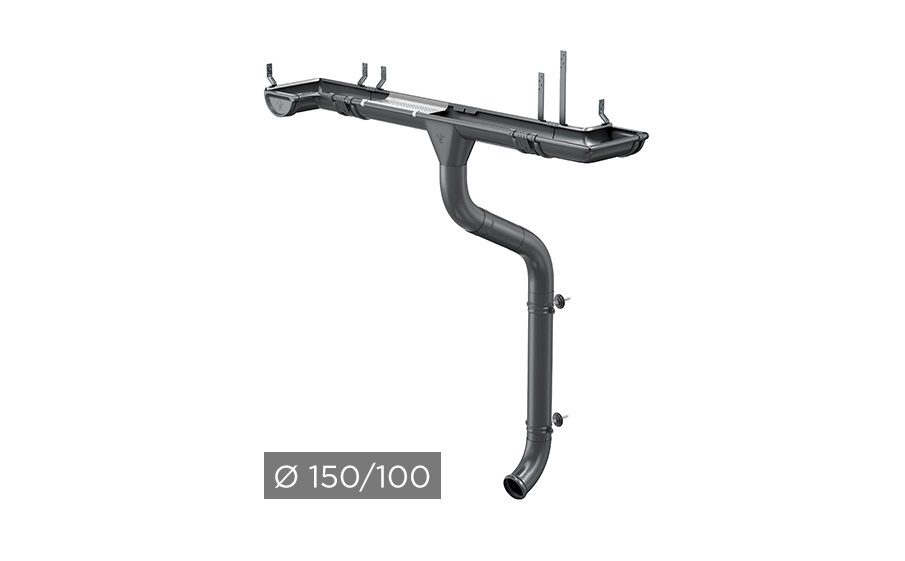 Водосточная система AQUASYSTEM PU 150/100 мм RAL 7024 в Москве