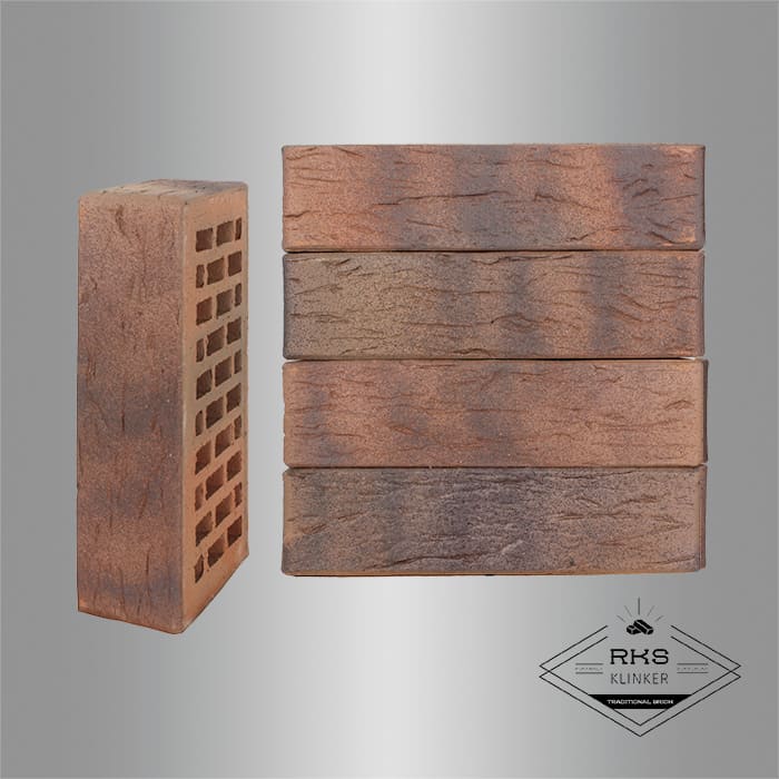 Кирпич облицовочный ЛСР, Ореховый флэш, Рустик, 1НФ в Москве