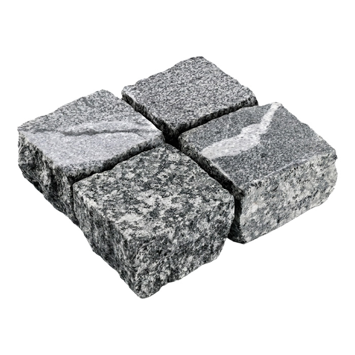 Гранитная брусчатка Snow Obsidian, Колотая, 100x100 мм в Москве