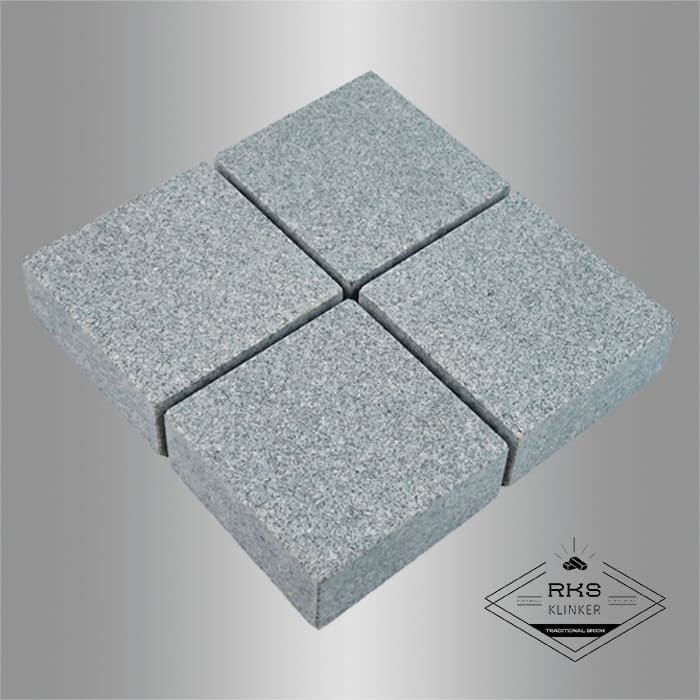 Гранитная брусчатка RKS SLATE Сильвер Пёрл, пиленая 100х100 мм в Москве