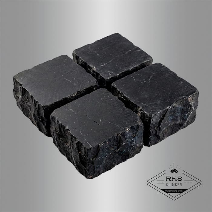 Брусчатка из известняка RKS Slate Belgian Black 100x100x40 мм в Москве