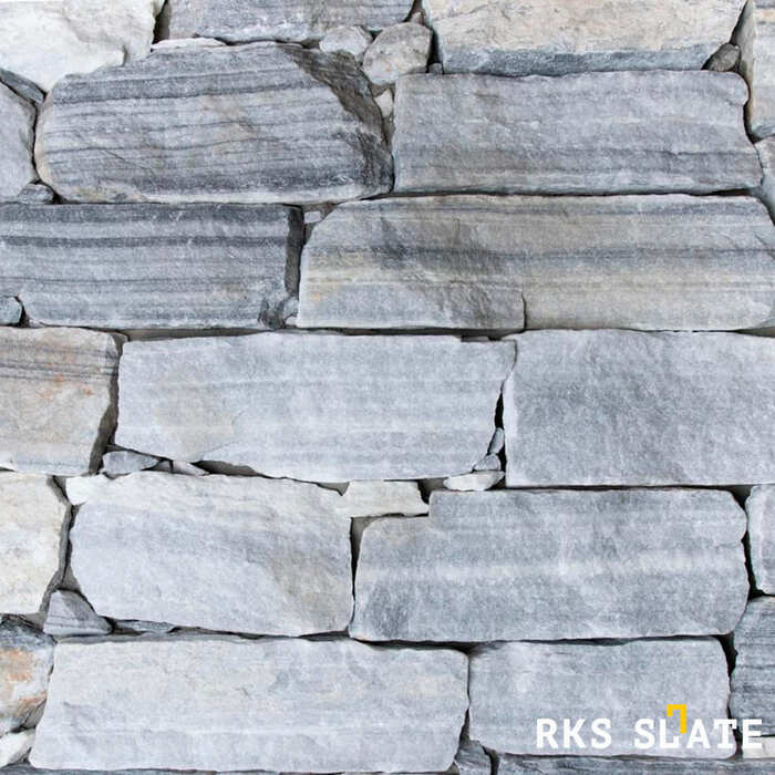 Фасадный облицовочный камень Cloudy Grey Quartz Strips в Москве