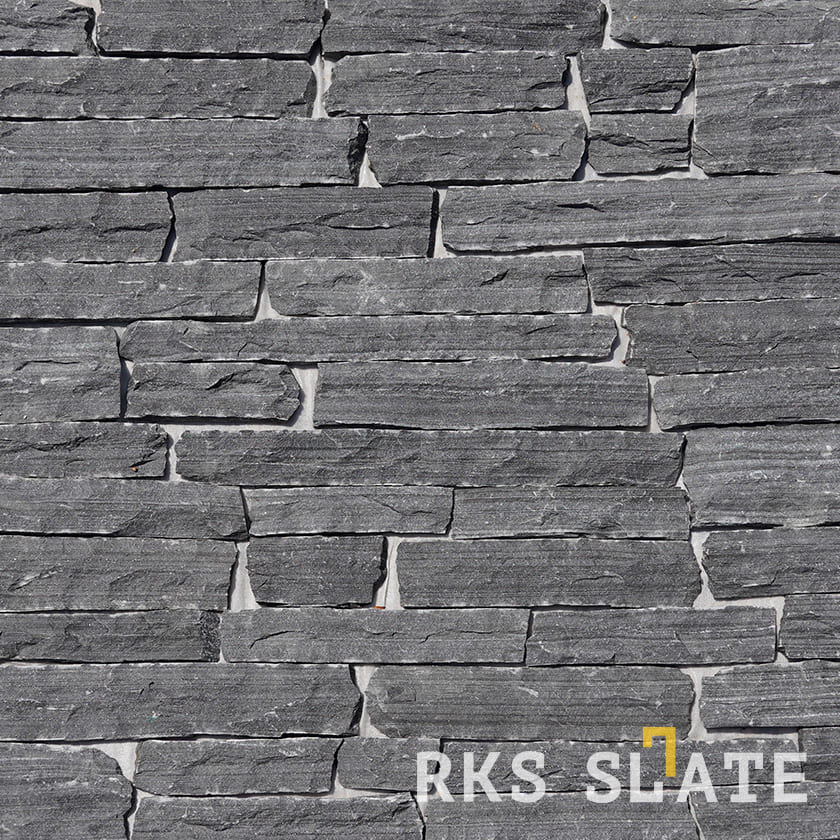 Фасадный облицовочный камень Monsoon Black Quartz Strips в Москве