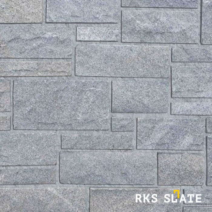 Фасадный облицовочный камень Grey Quartz Castle в Москве