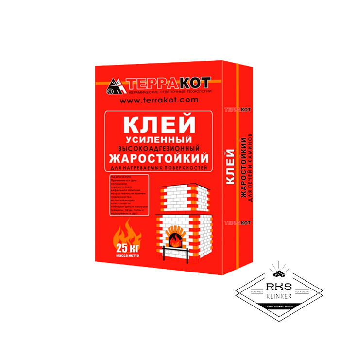 Клей жаростойкий усиленный Терракот, 25кг в Москве