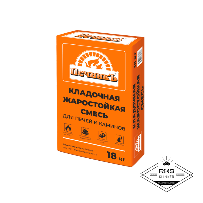 Кладочная жаростойкая смесь для наружной кладки Печникъ, 18 кг в Москве