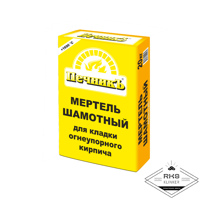 Мертель шамотный для кладки огнеупорного кирпича, 20 кг в Москве