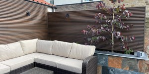 Реечная панель ДПК Turtle Shell, Middle Lines, Australian Palisander Co-Extrusion забор из дпк