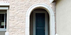 Облицовка фасада белым камнем 3D панели RKS SLATE Кварцит White Quartz Classic купить с доставкой