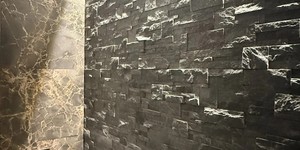 3D панели Кварцит RKS Slate Black Quartz Modern фото от клиента после монтажа в санузле (4)