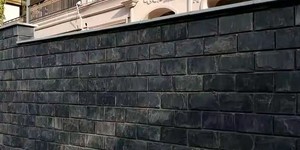 Забор из черного камня под скалу RKS SLATE Сланец Black Mushroom фото